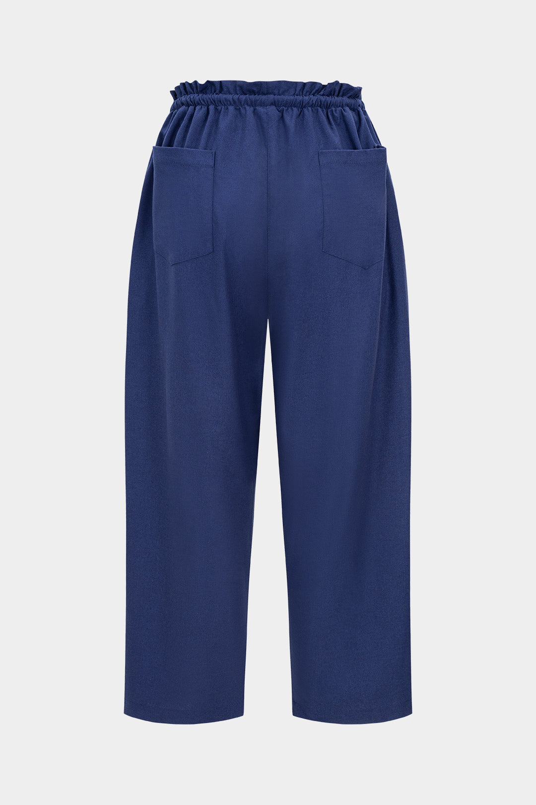 Linnen pantalon met trekkoord en strik