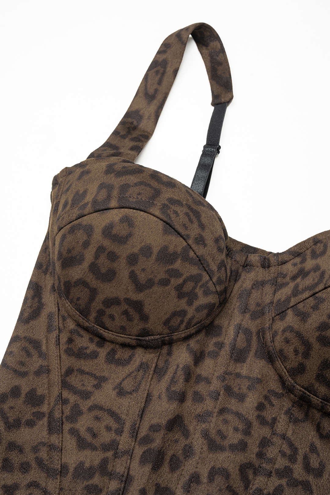 Luipaardprint suède top met rits