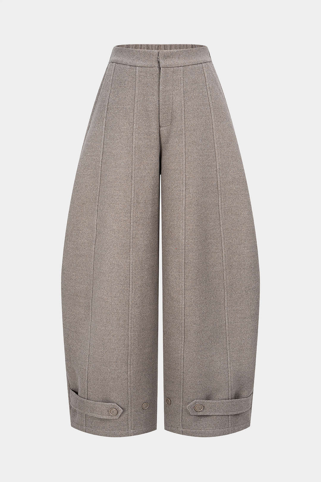 Effen broek met zakken en wijde pijpen