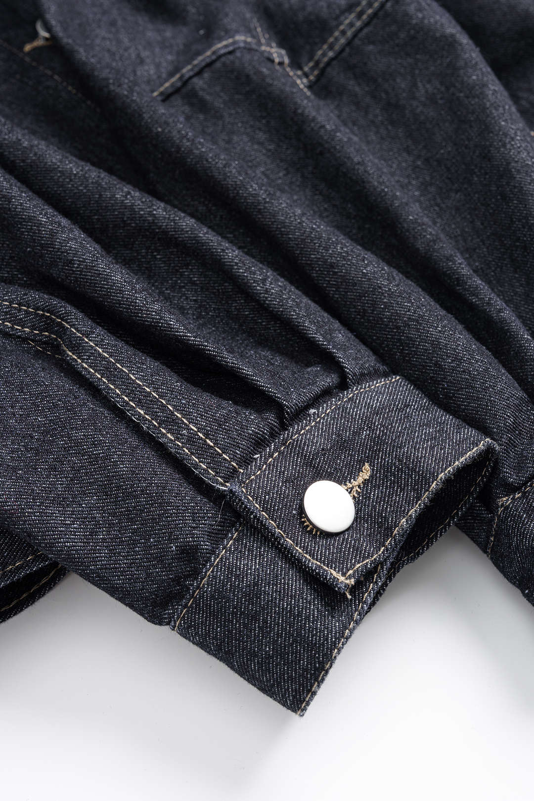 Denim jasje met revers en zakken