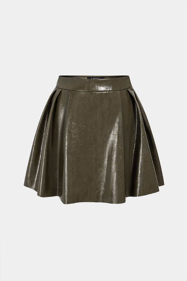 Leren-look minirok met rits