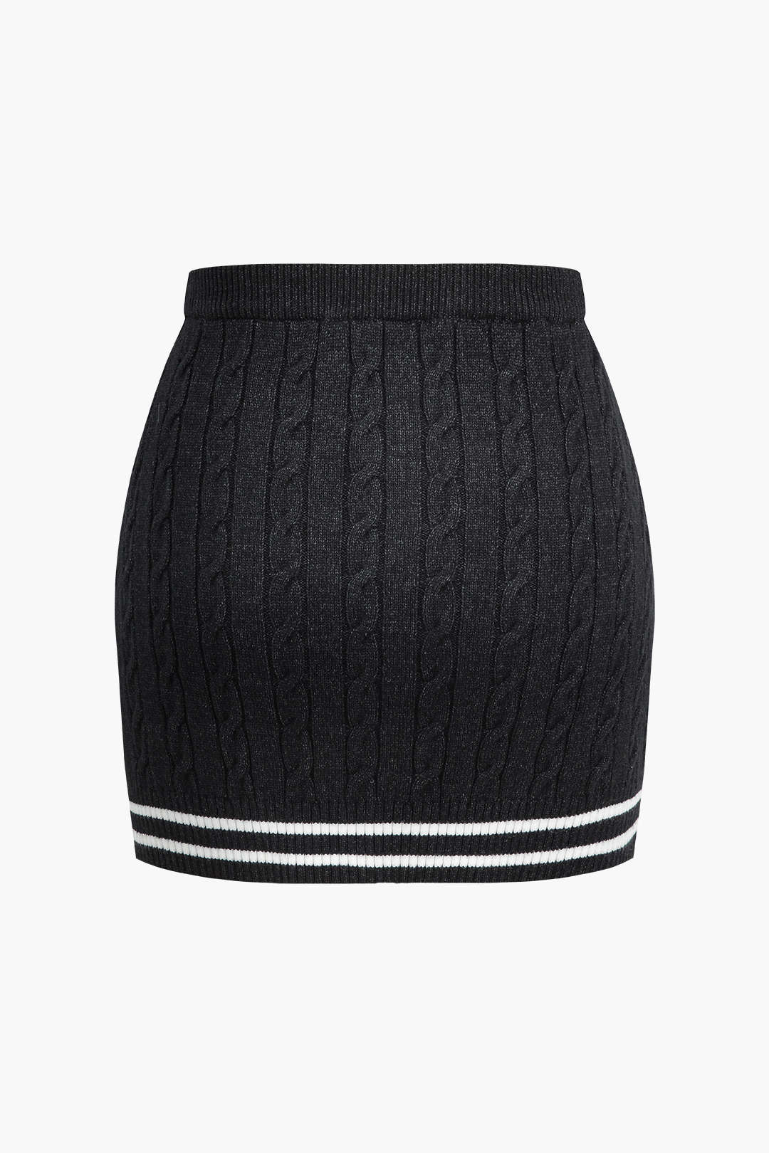 Colorblock gebreide rok met knoopjes