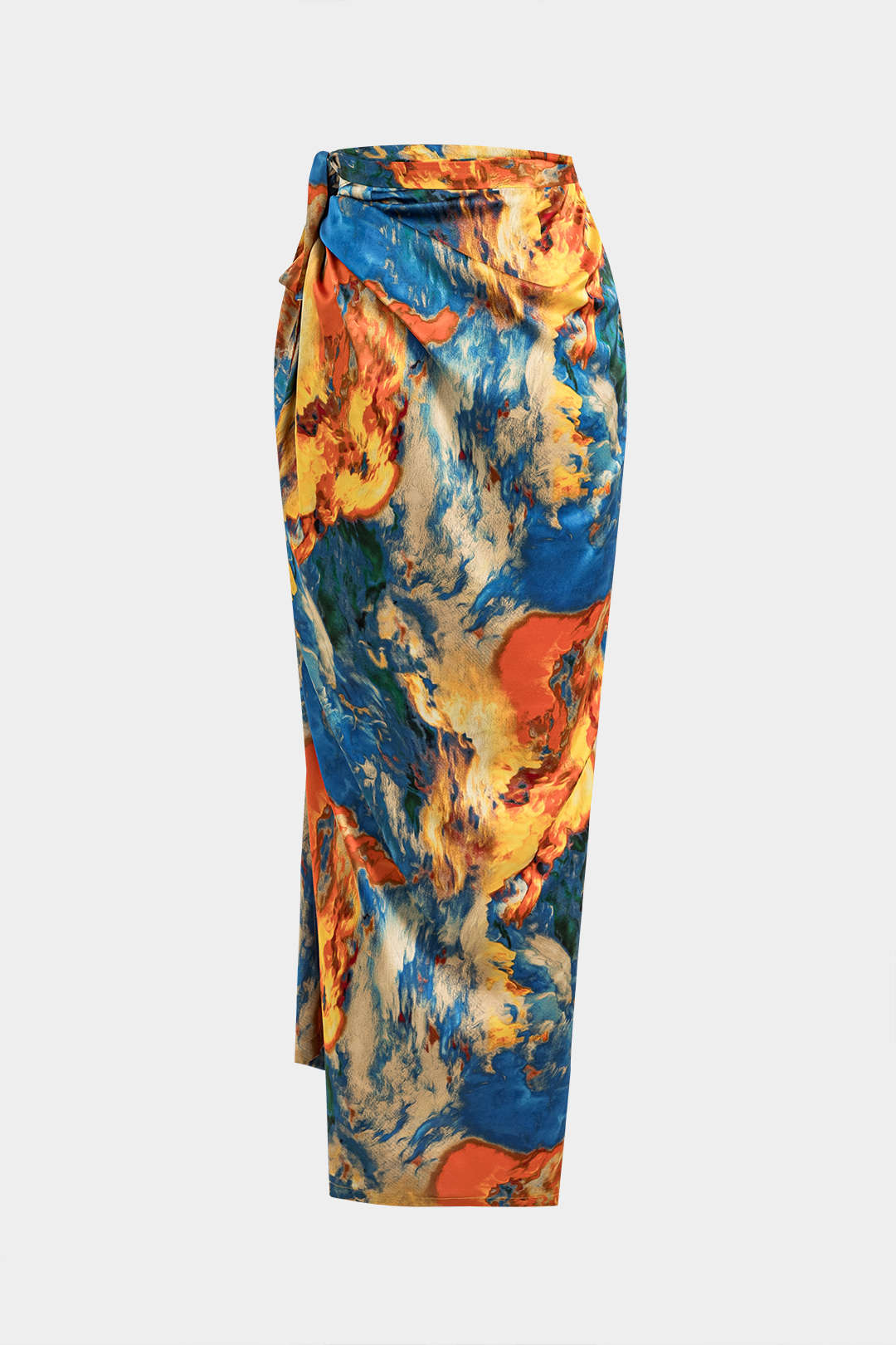 Satijnen bloemenprint rok