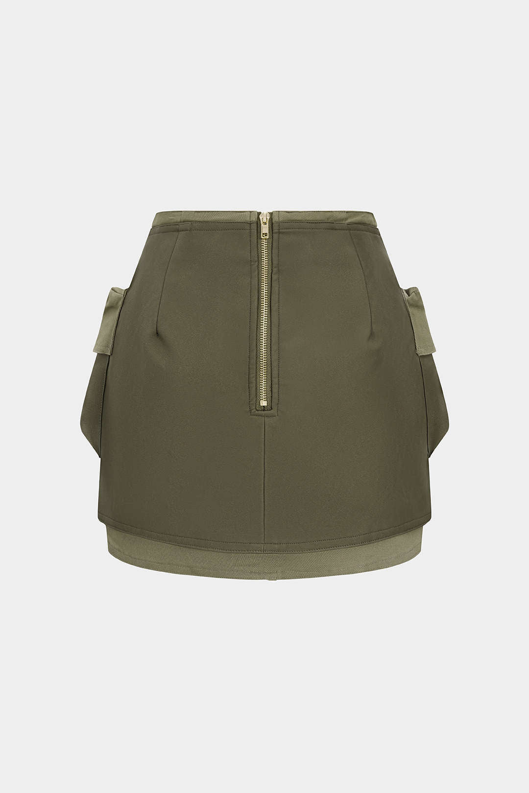 Leren-look rok met zakken