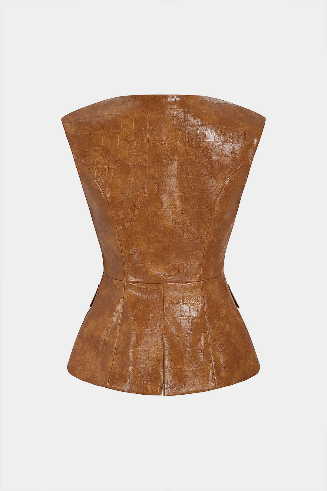 Metallic leren-look gilet met zakken