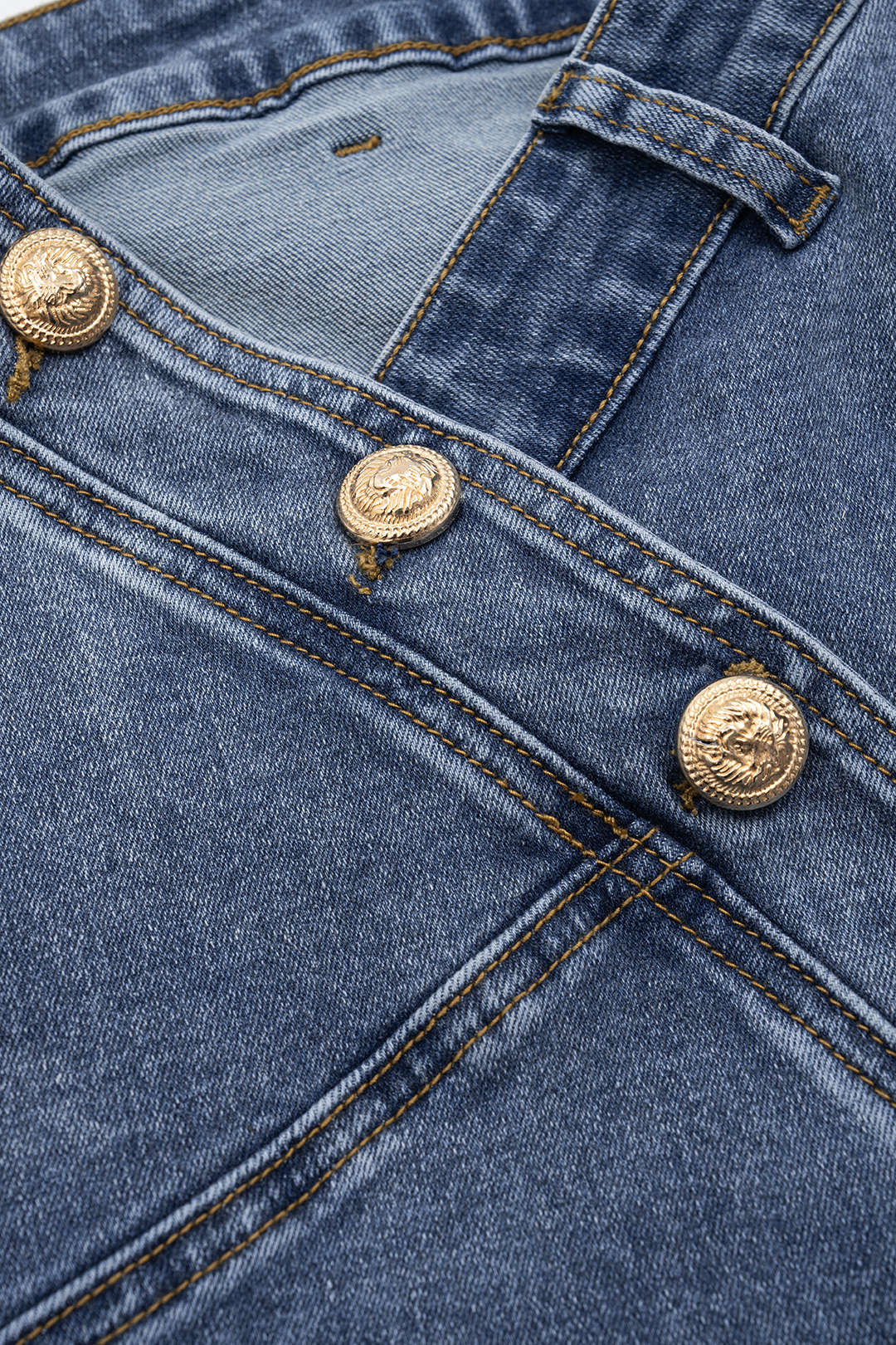 Denim rok met knoopjes