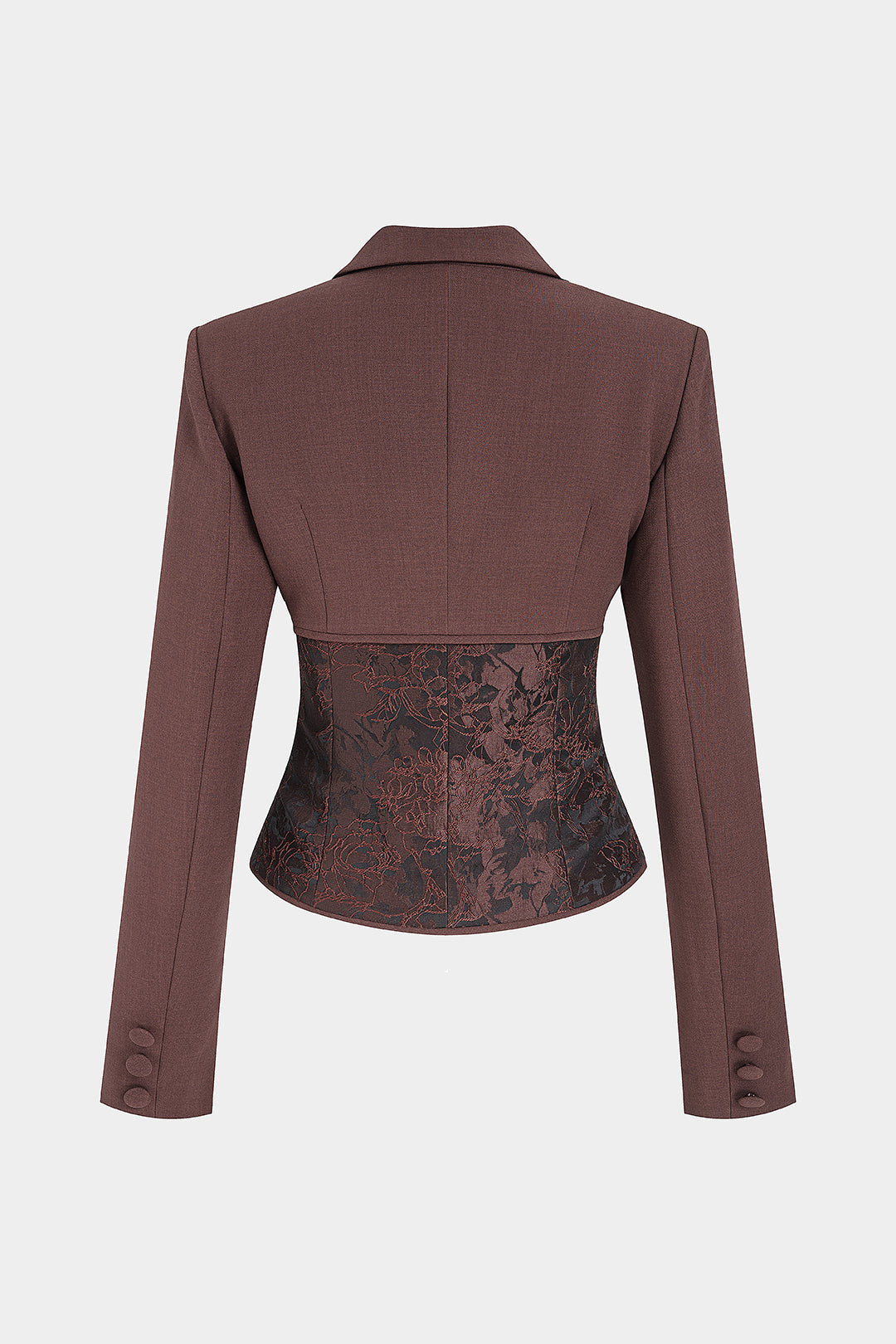 Patchwork jacquard blazer met knoopjes