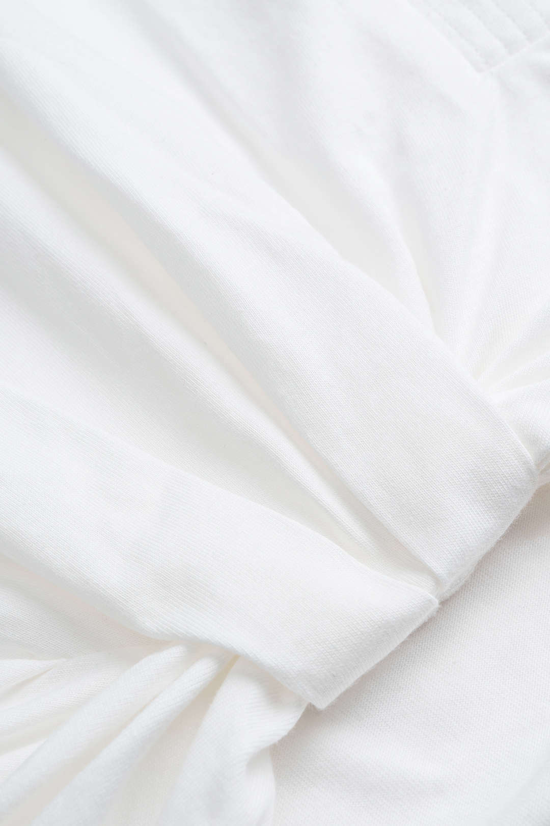 Effen T-shirt met ronde hals en ruches