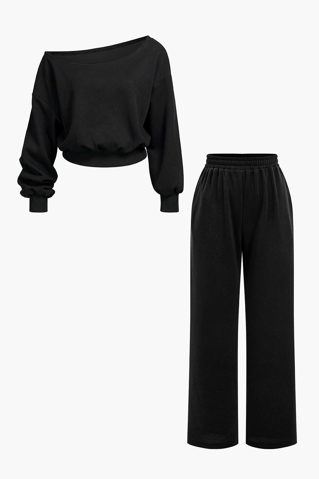 Esmee - Asymmetrische set met top en broek