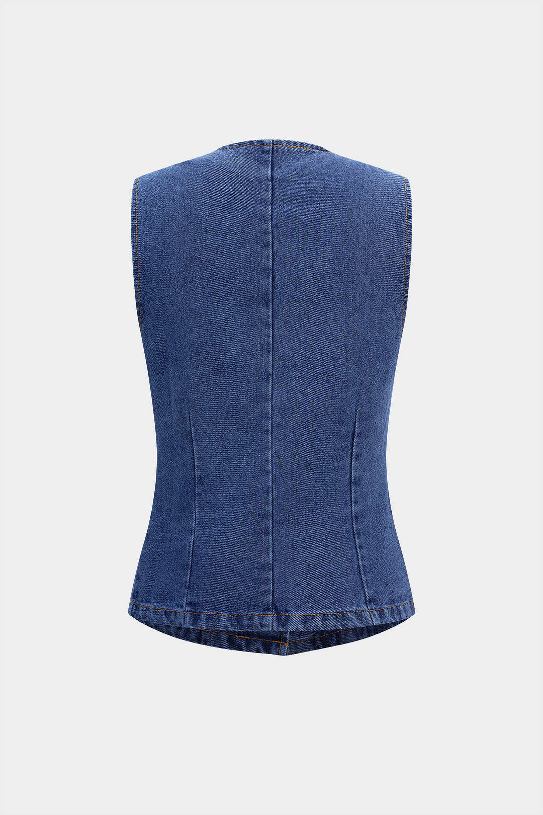 Denim gilet met riem