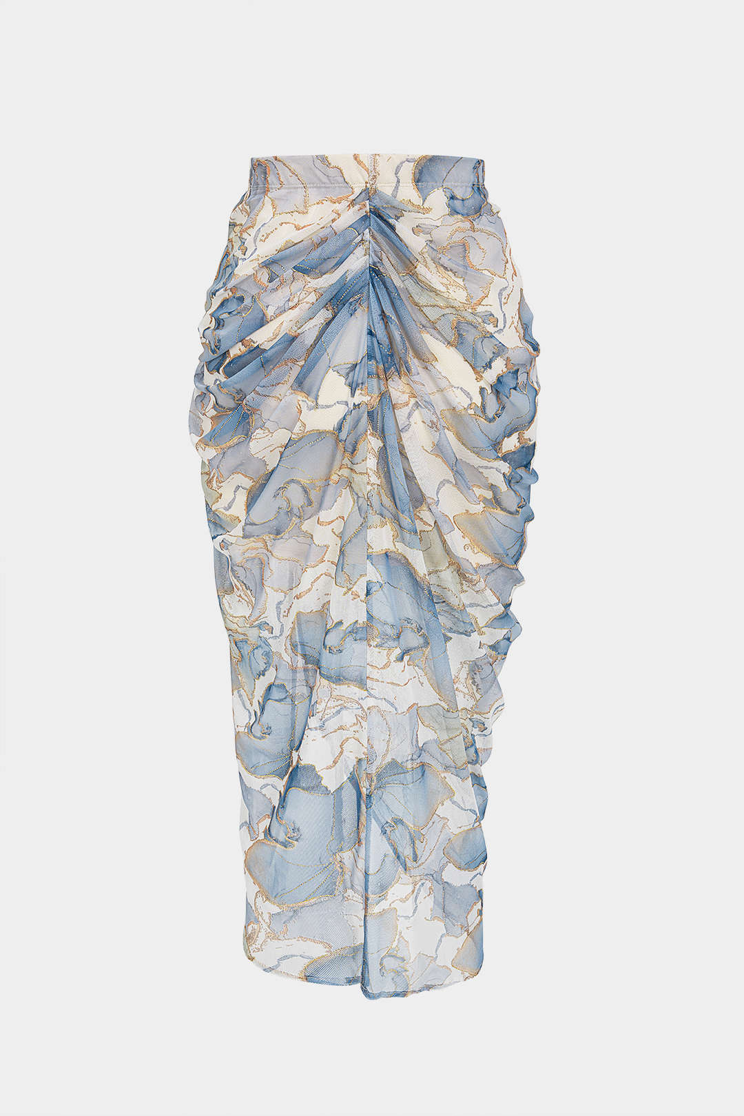 Bloemenprint asymmetrische rok met ruches