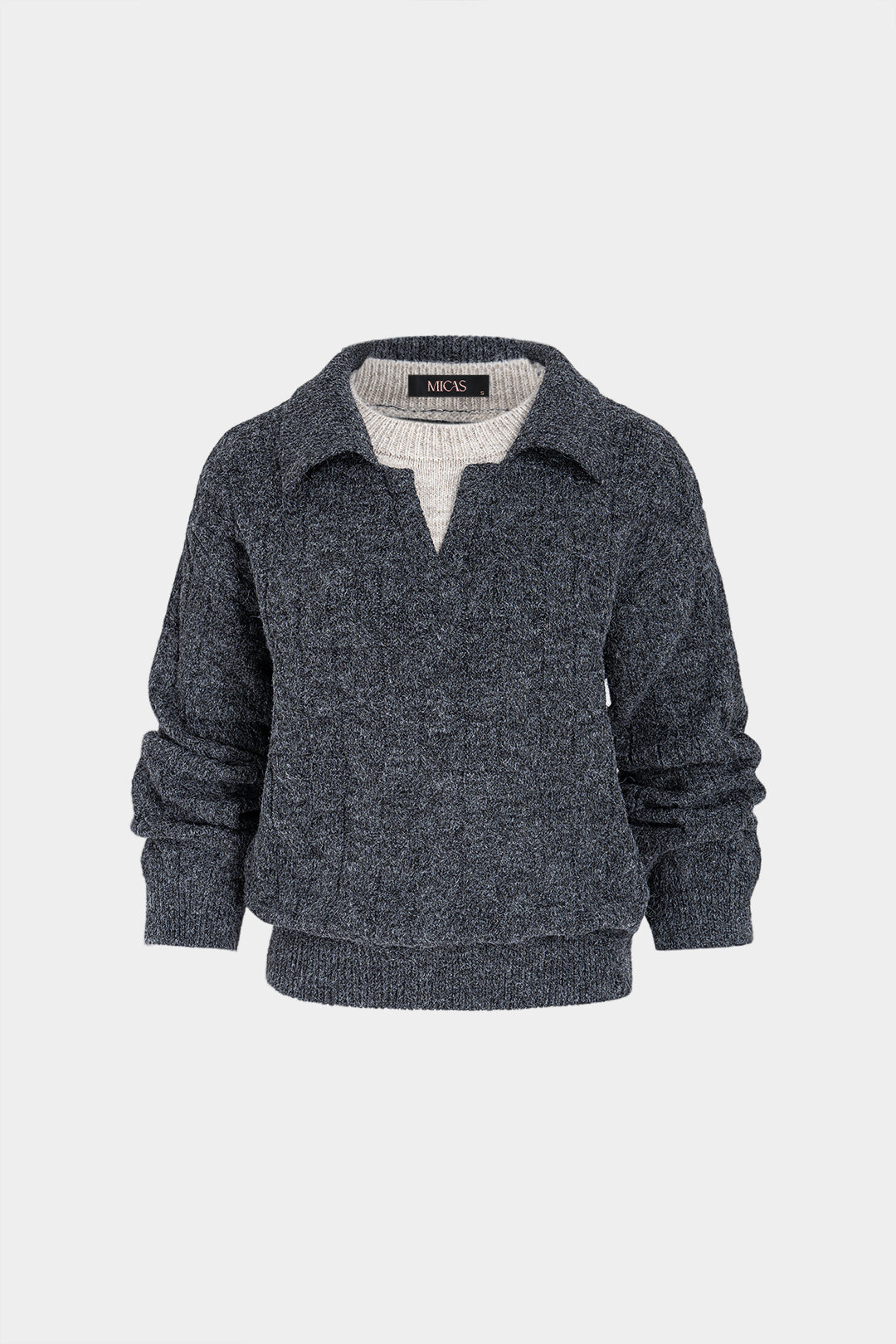 Gwen - Gebreide top met ronde hals en lange mouwen