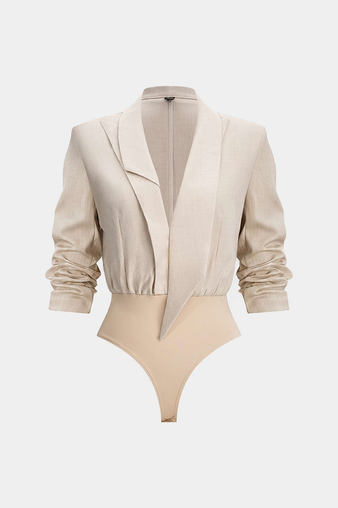 Asymmetrische body met reverskraag en lange mouwen