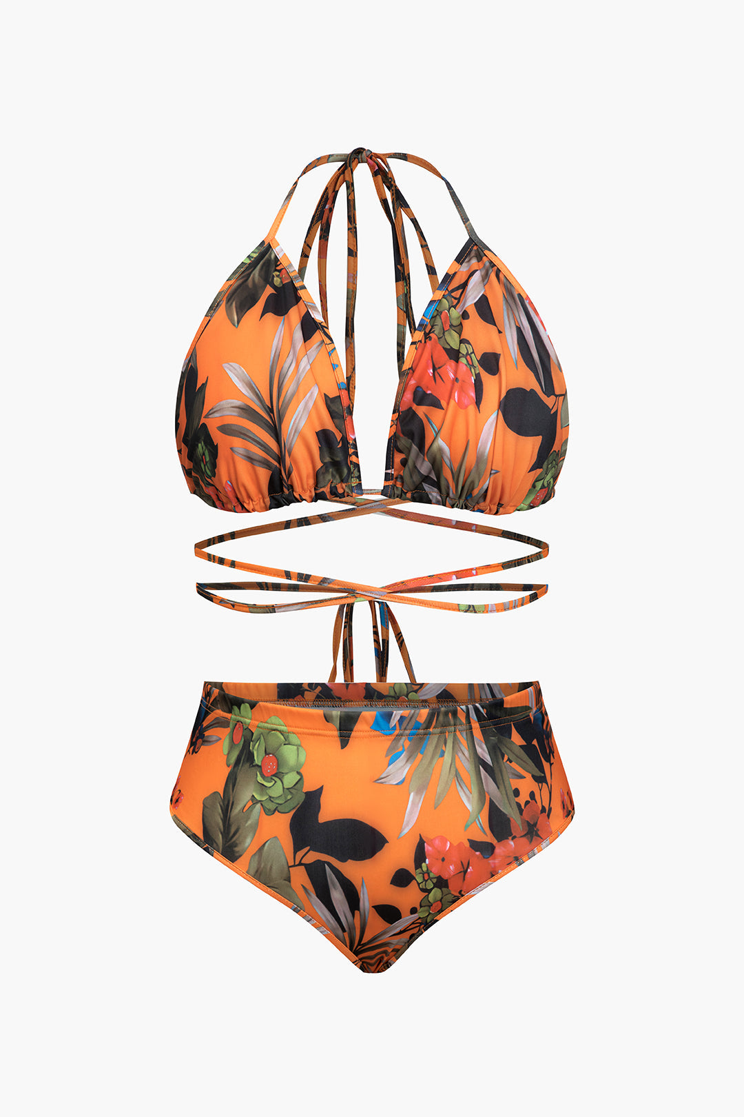 Bloemenprint set met bikini en broek