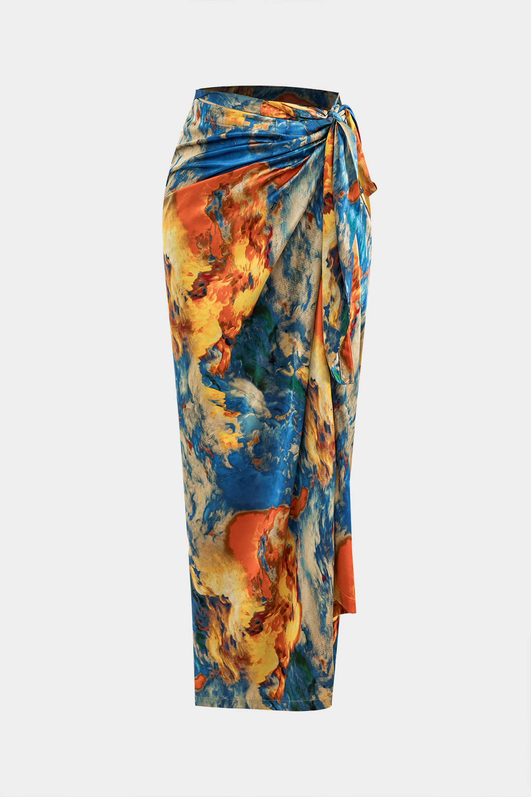 Satijnen bloemenprint rok