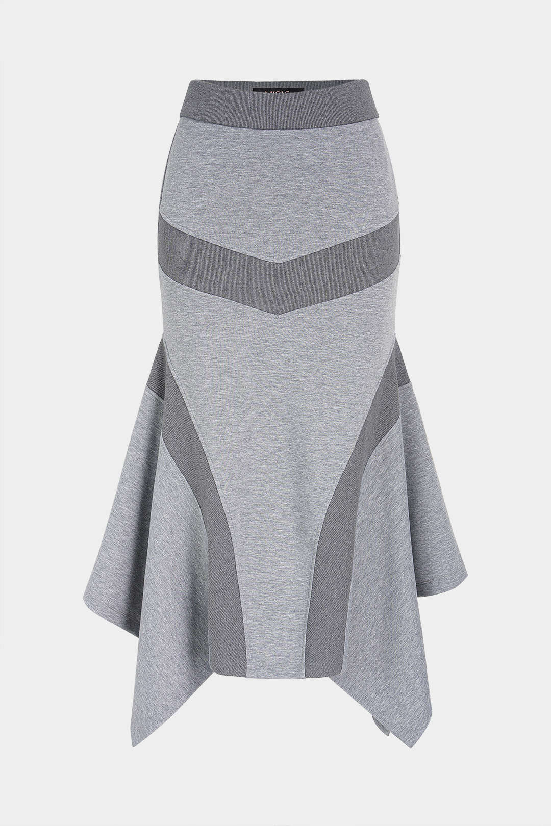 Asymmetrische patchwork midirok