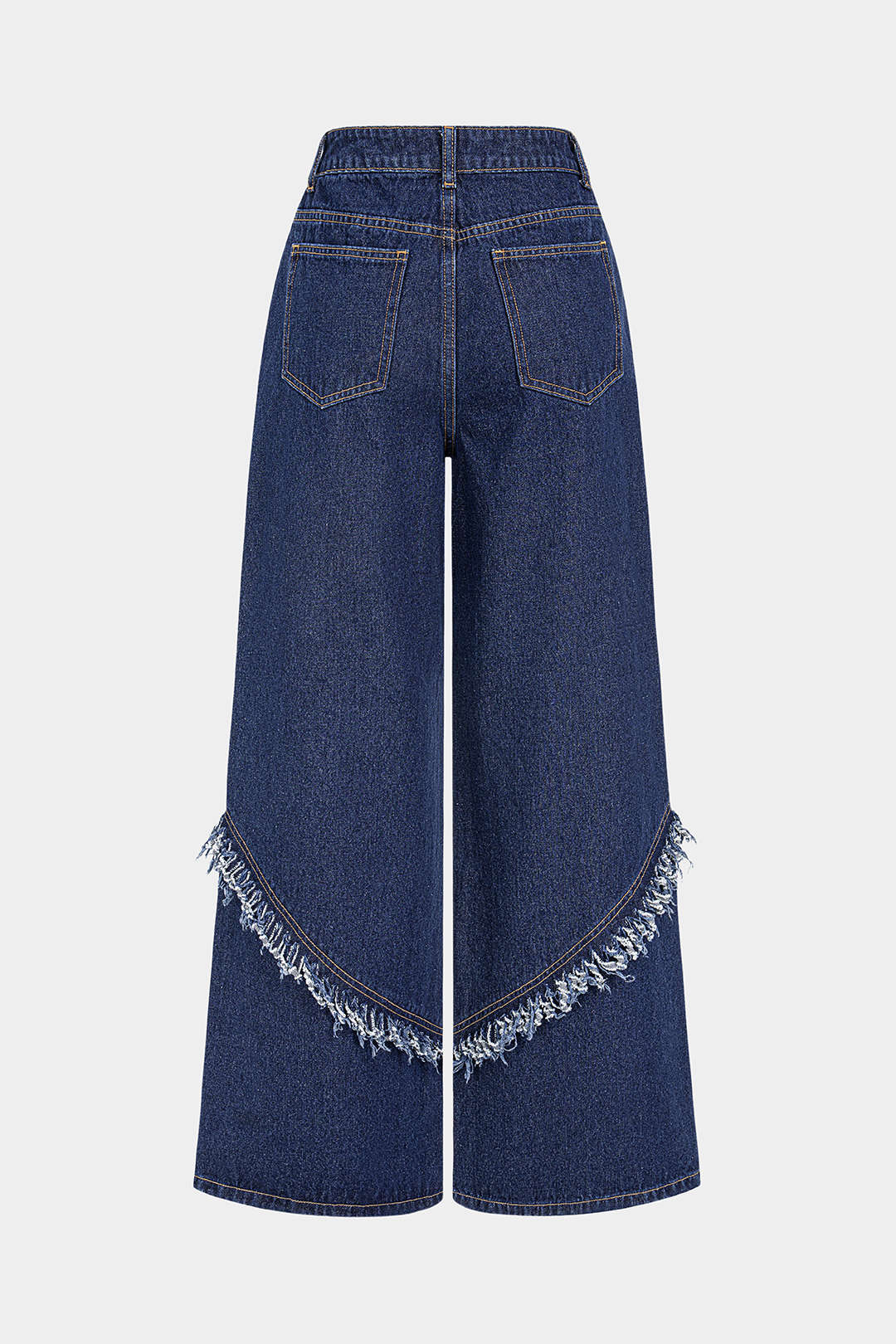 Jeans met rafelrand, hoge taille en wijde pijpen