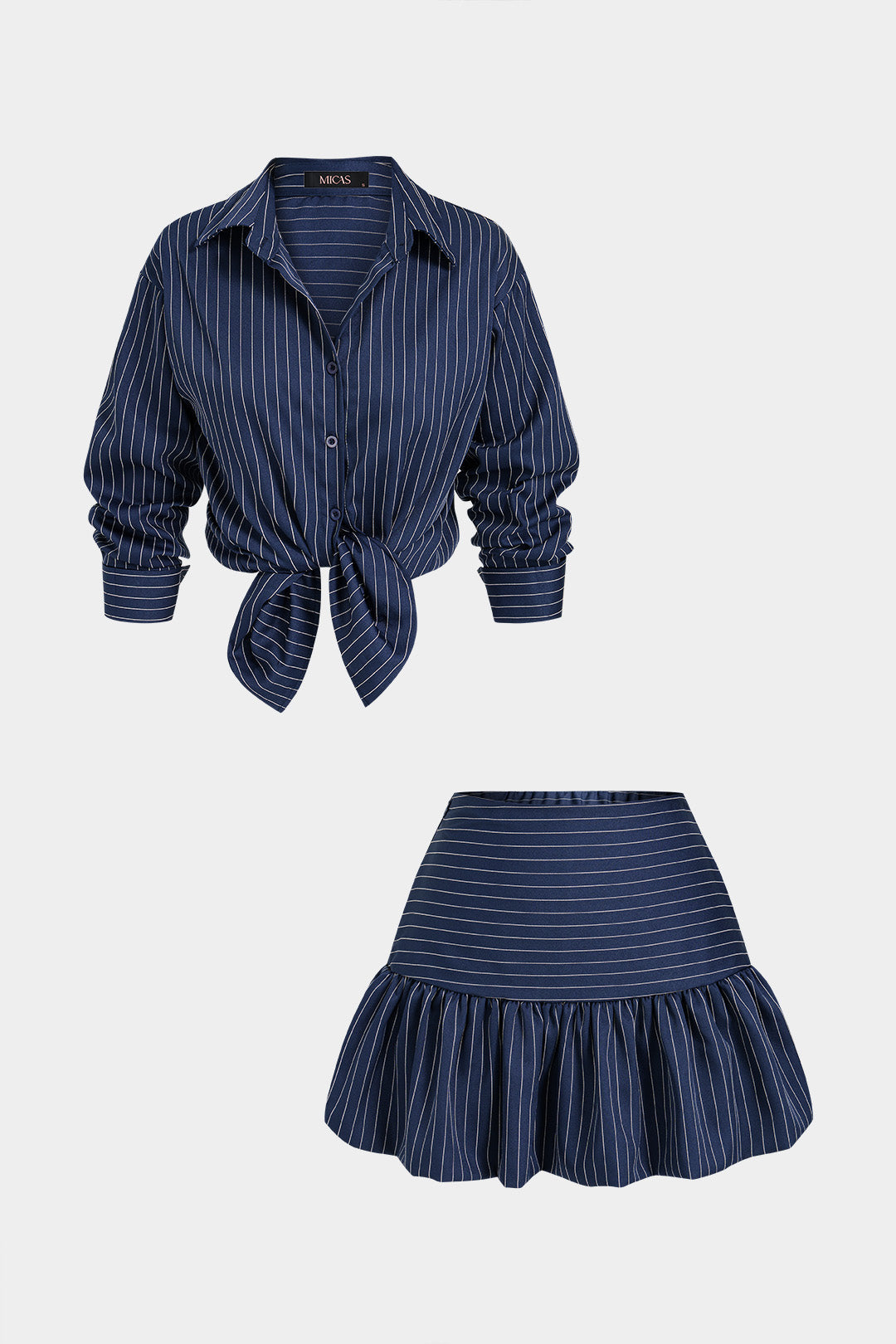 Ivy - Gestreepte set met blouse en rok