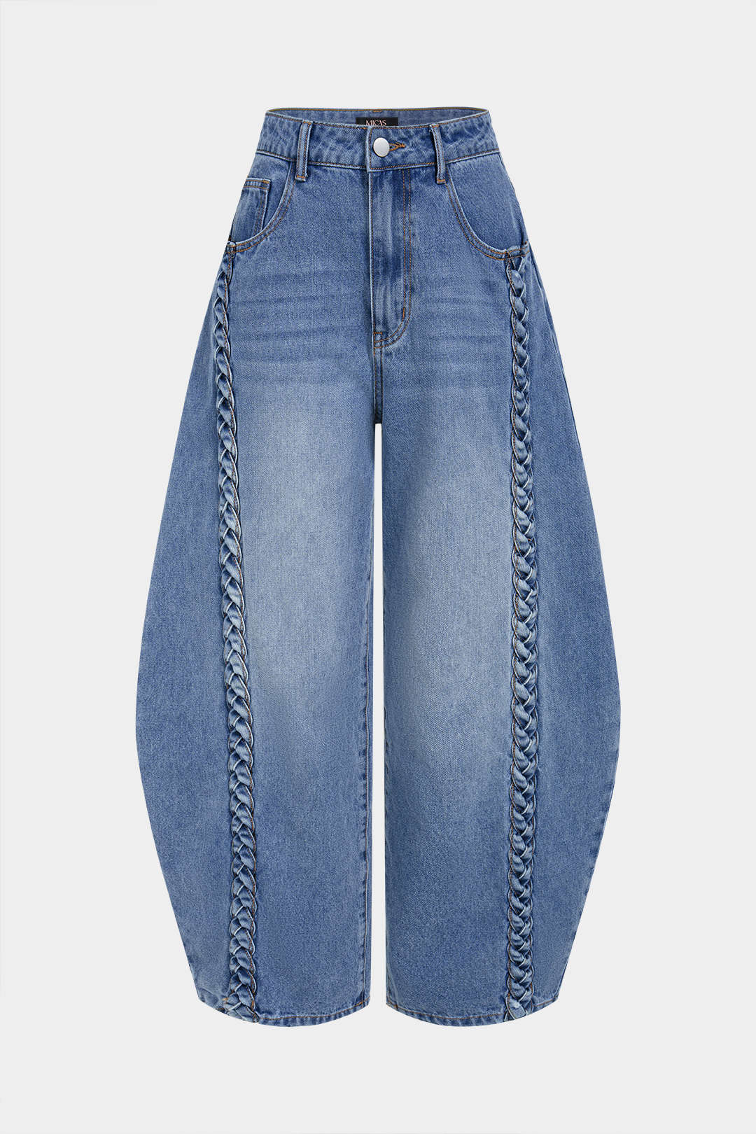 Jeans met zakken, rits en ballonmodel