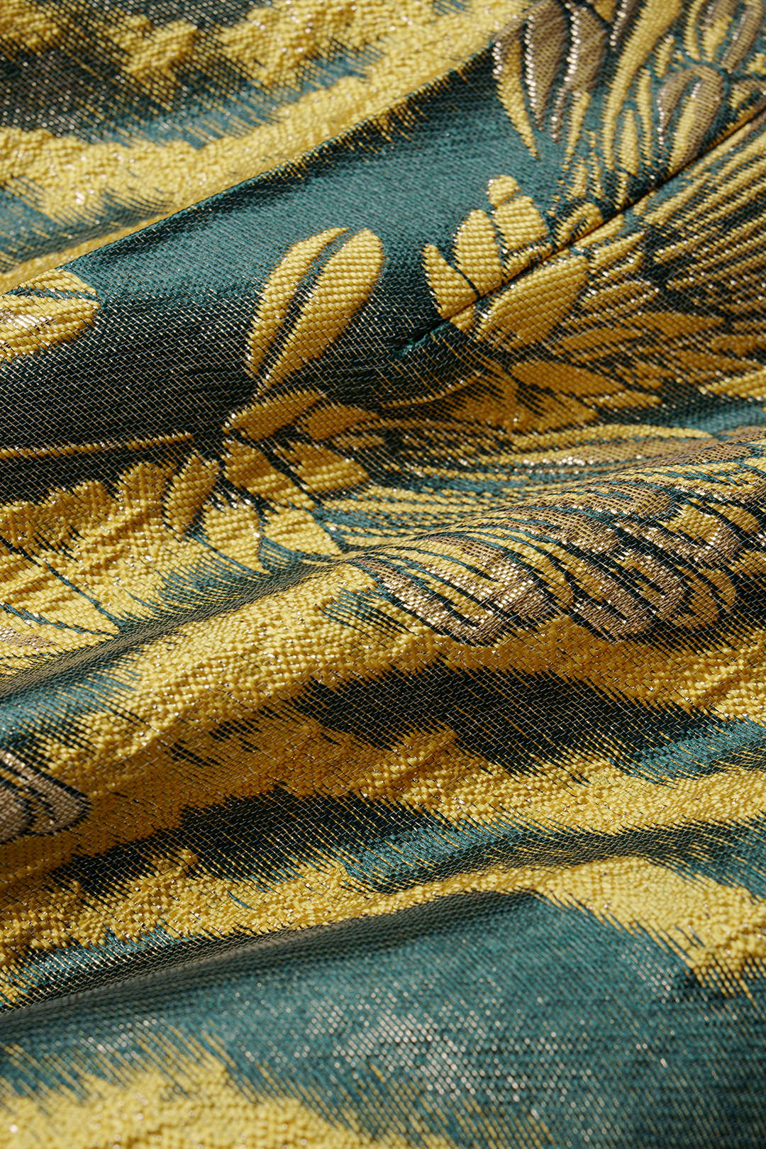 Jacquard metallic short met knoopjes en hoge taille