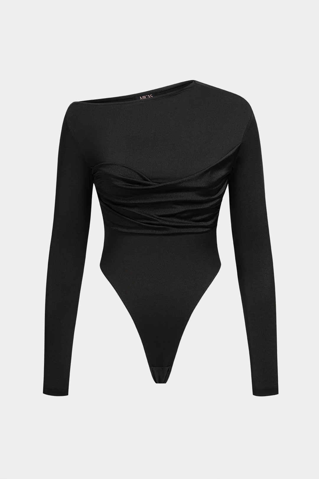 Asymmetrische body met één schouder en ruches