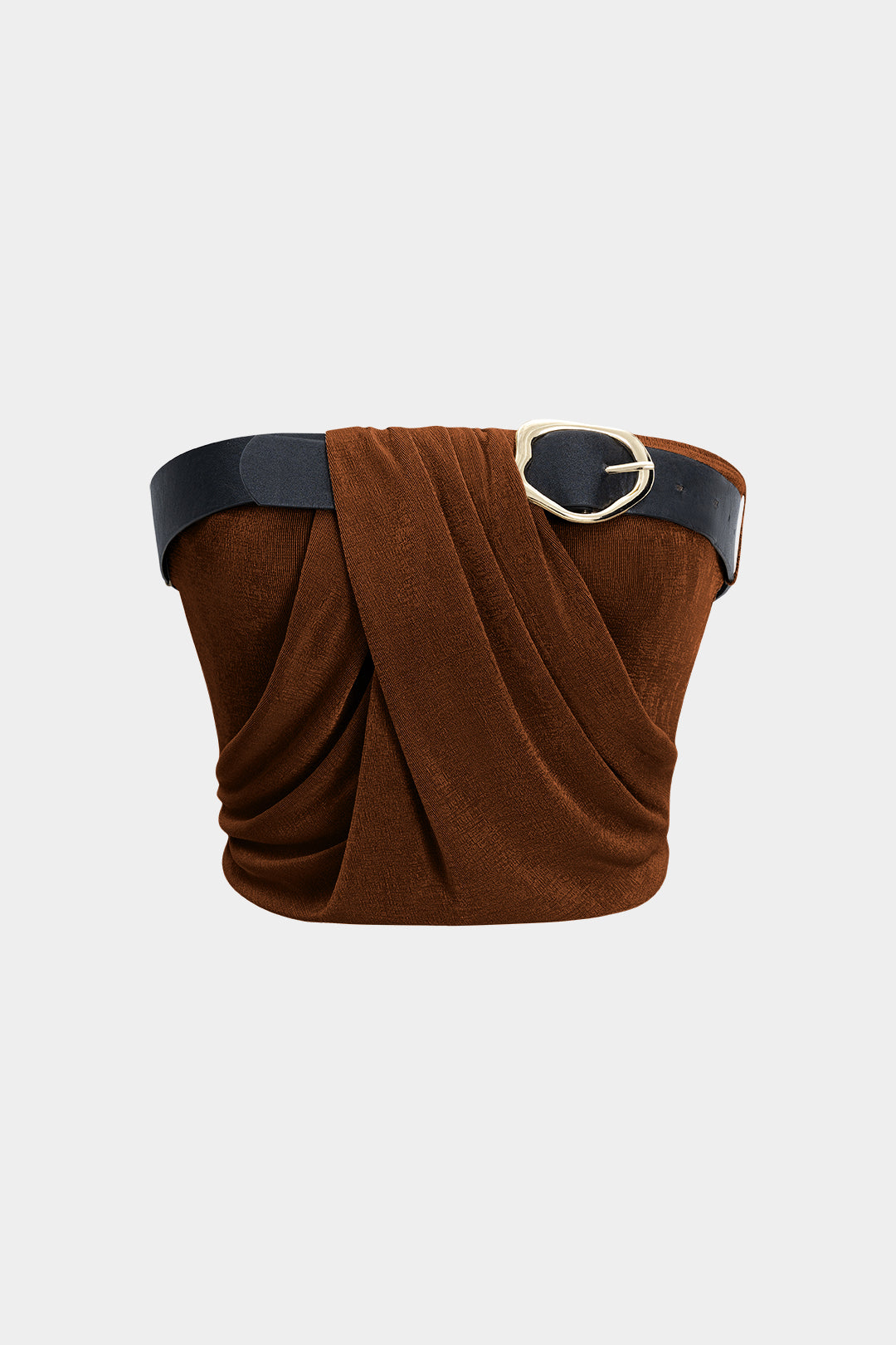 Strapless top met ruches en riem