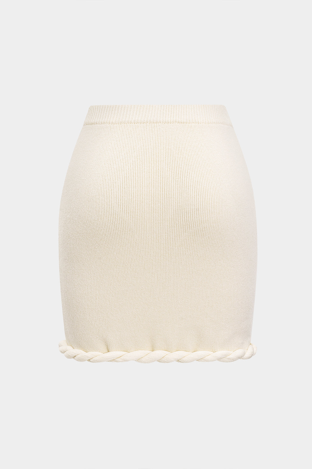 Gebreide rok met gedraaid detail en knoopdetail