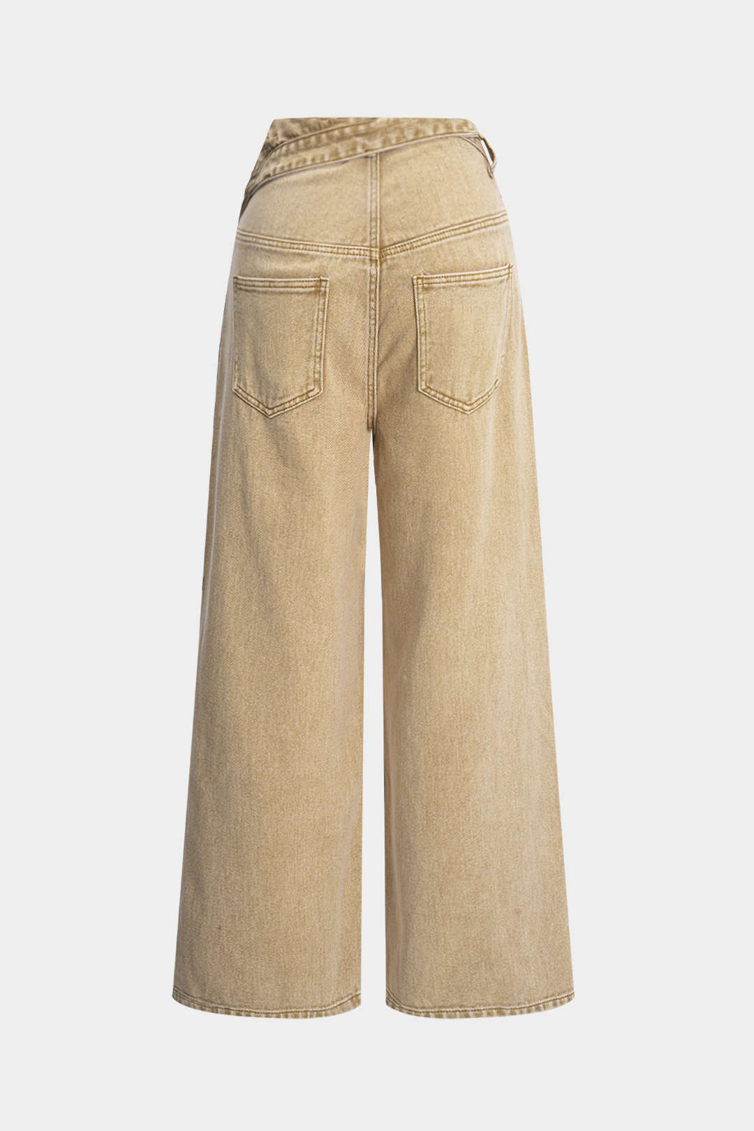 Asymmetrische jeans met hoge taille en rechte pijp