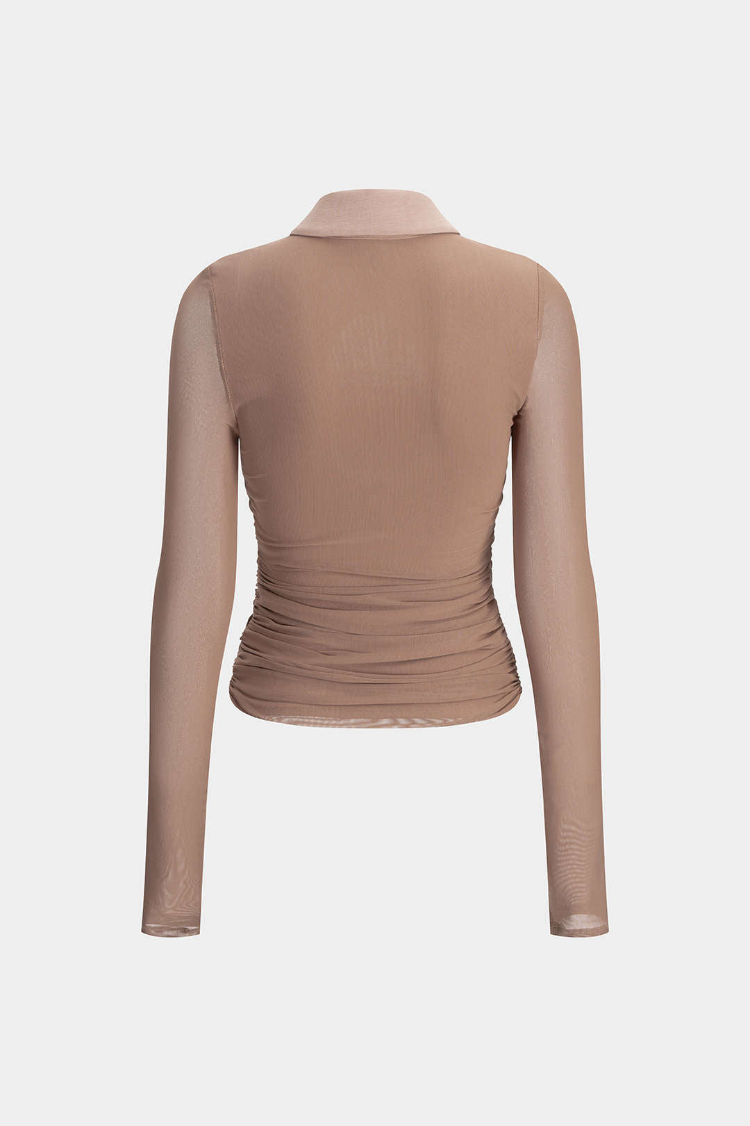 Faye - Patchwork blouse met kant, uitsnijding en lange mouwen