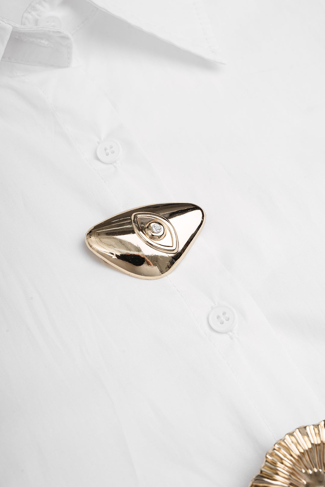 Frida - Metallic blouse met knoopjes en lange mouwen