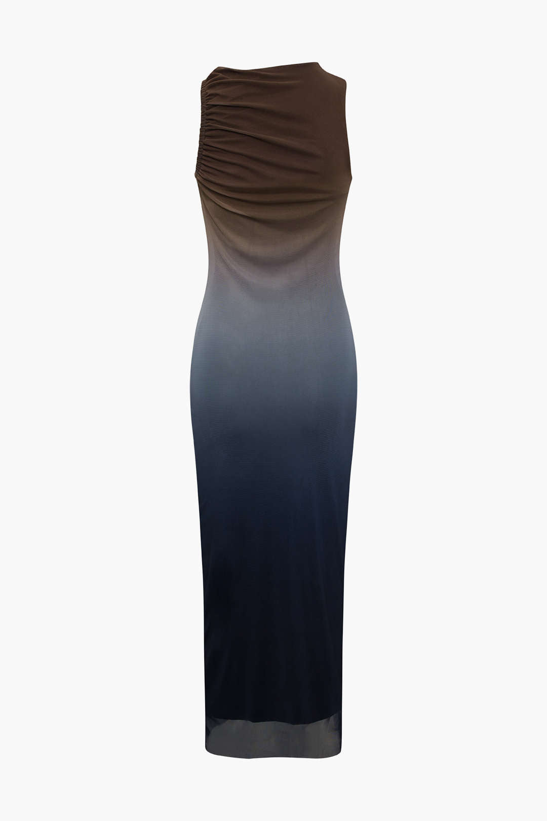 Mesh mouwloze midijurk