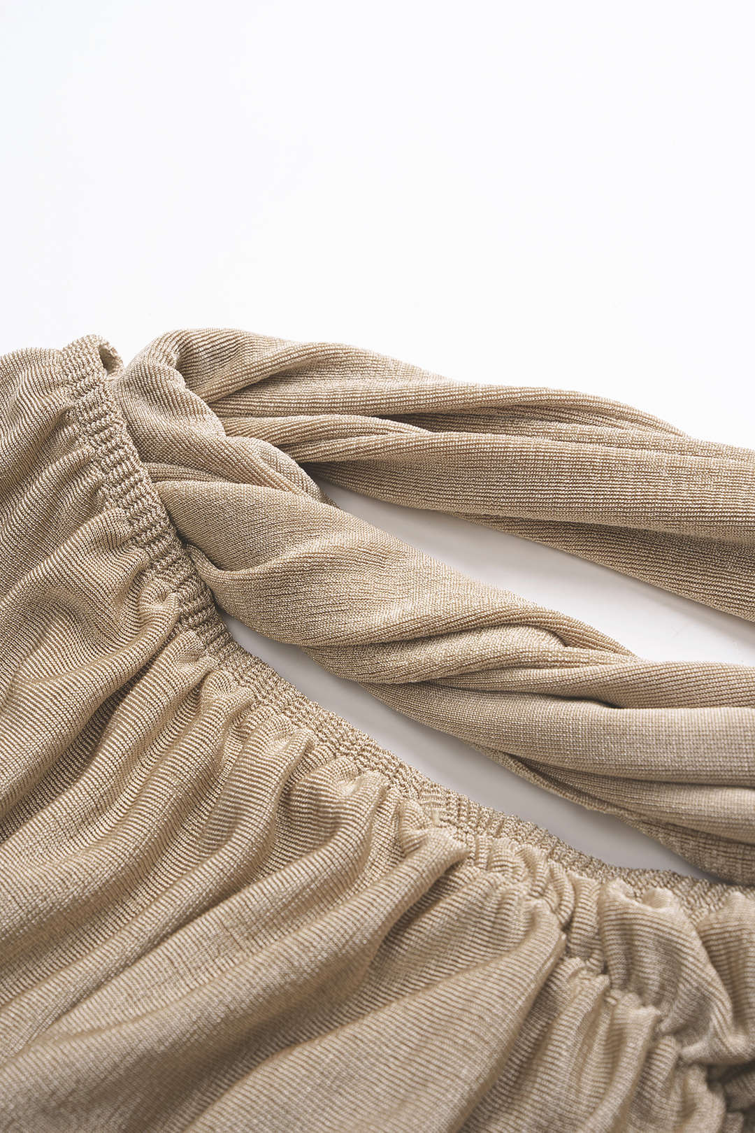 Tanktop met ronde hals, ruches en gedraaid detail