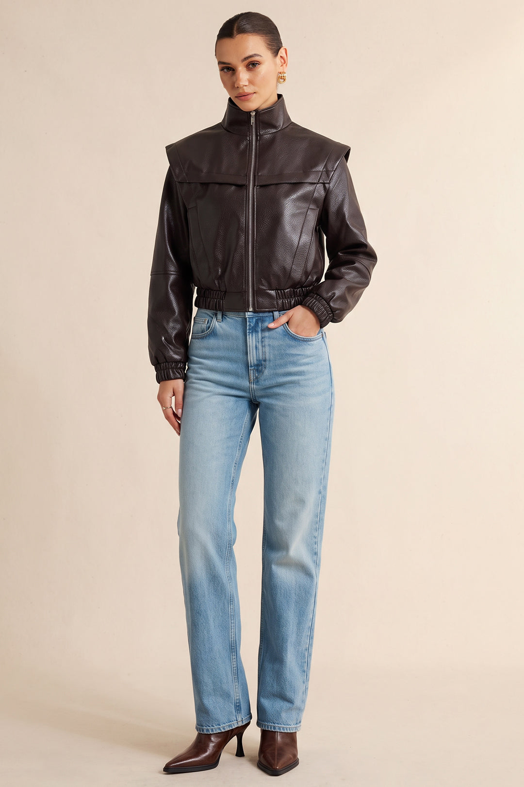 Jet - Leren-look jasje met rits