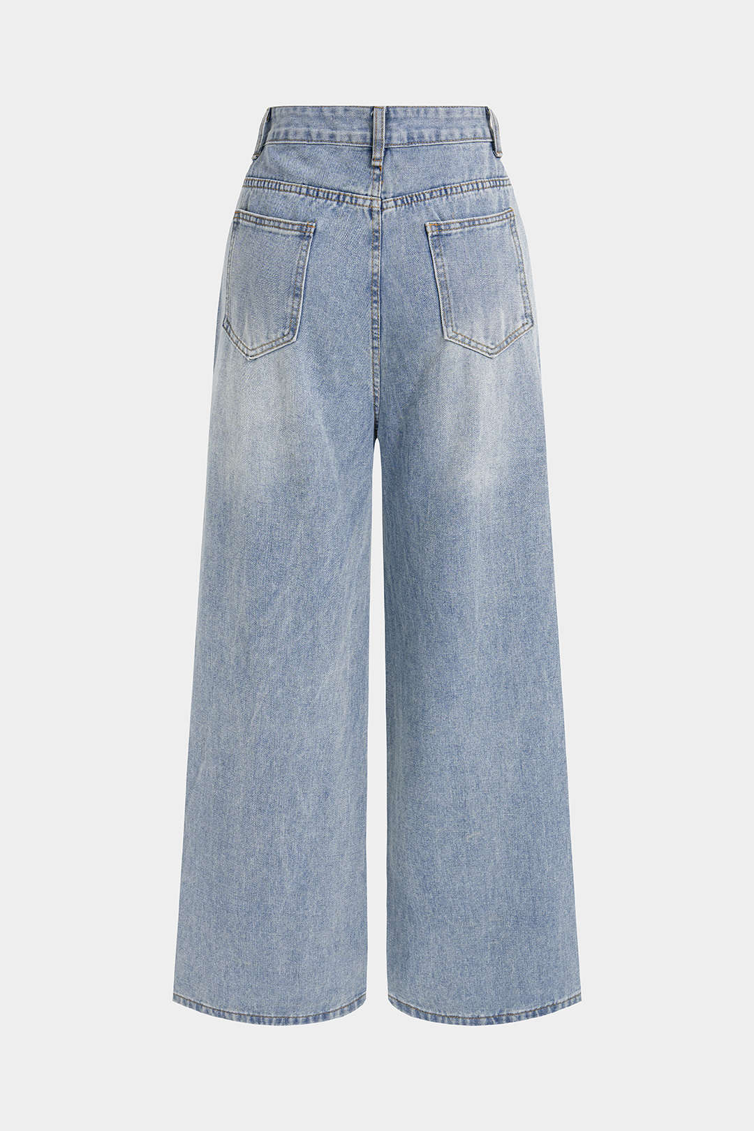 Lina - Ripped jeans met wijde pijpen