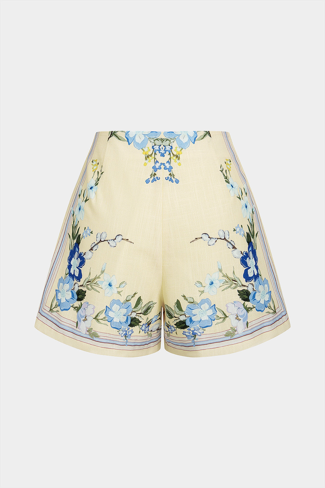 Bloemenprint short met hoge taille