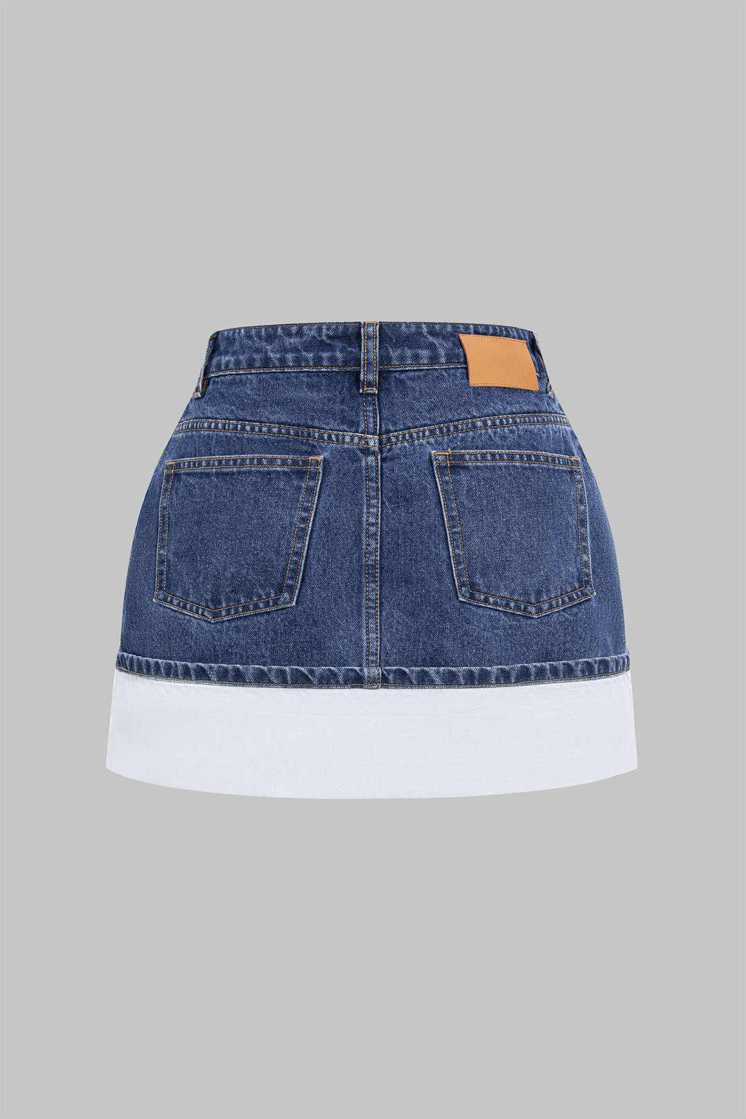Denim patchwork minirok met rits