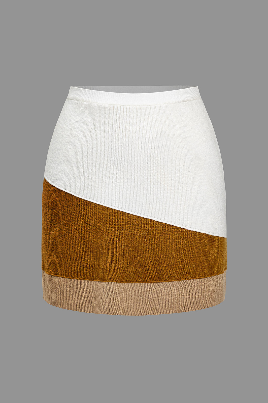 Colorblock gebreide minirok