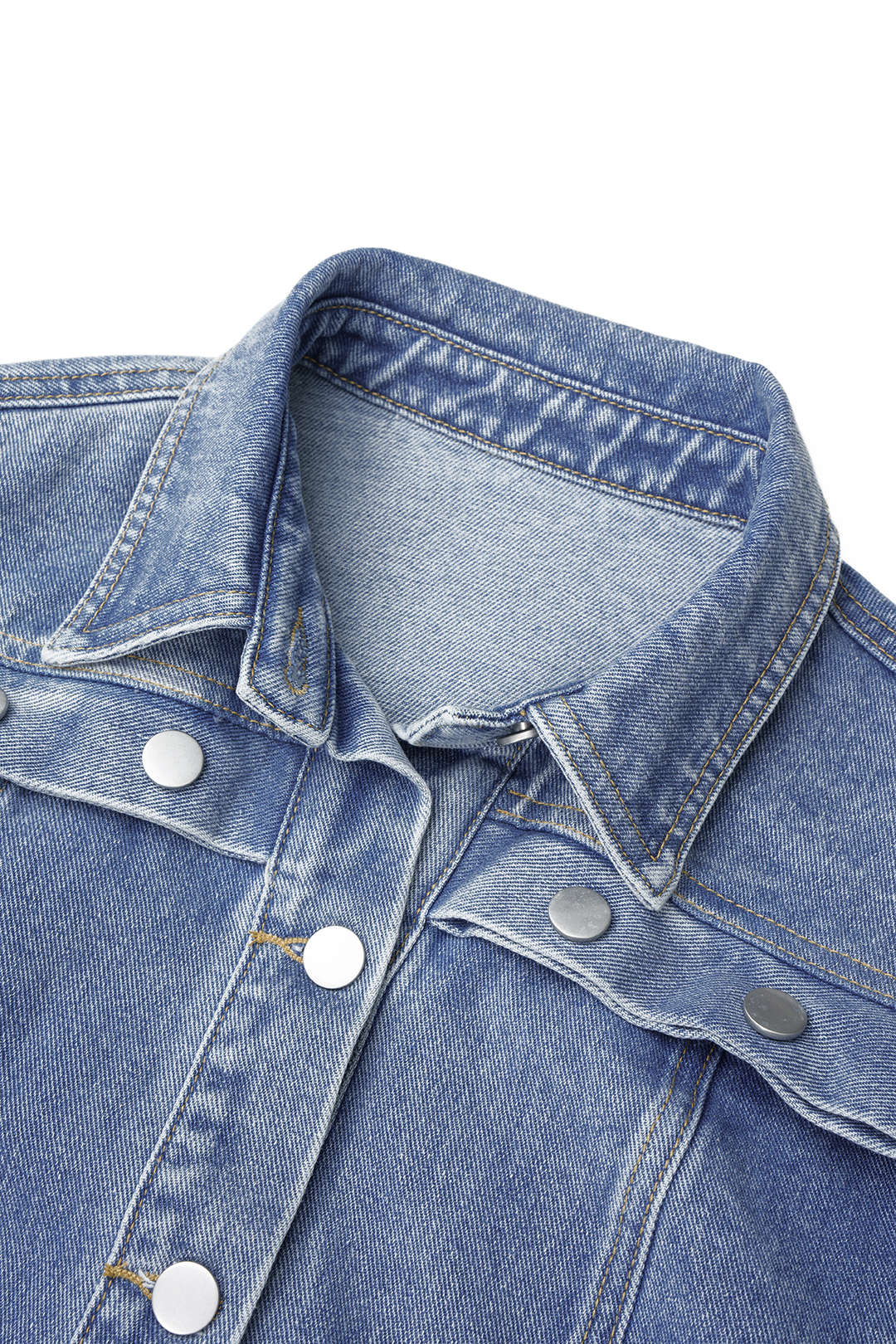 Denim jasje met revers en knoopjes