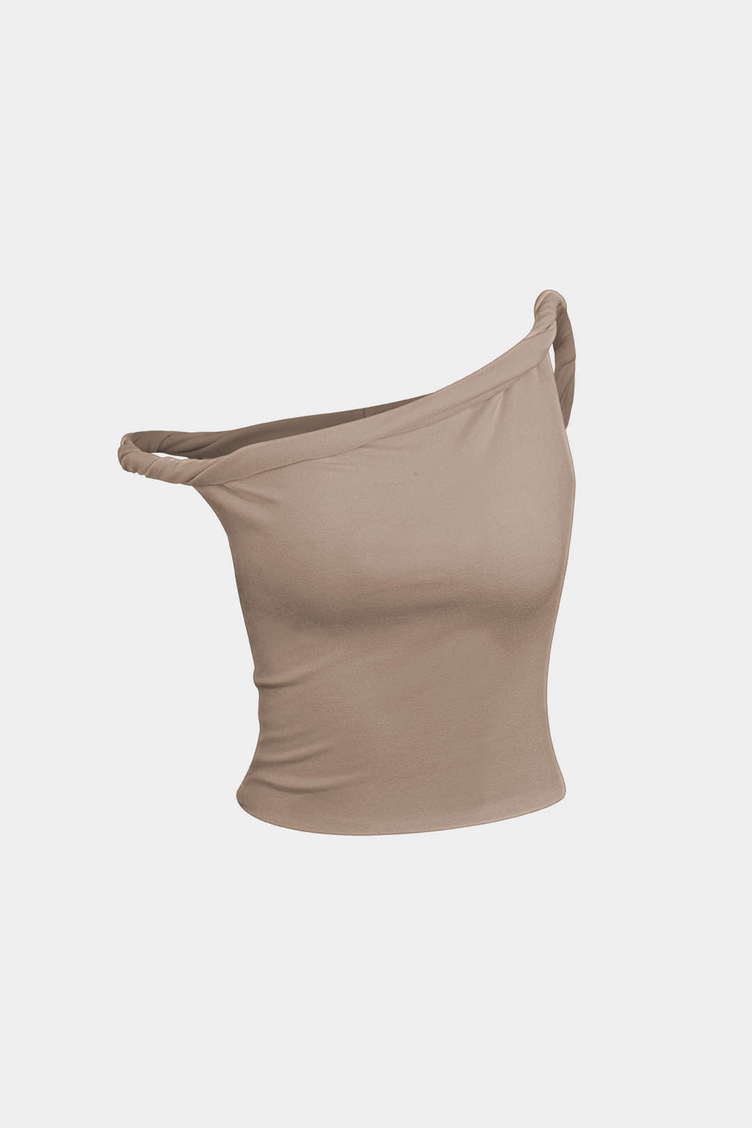 Asymmetrische mouwloze top met gedraaid detail
