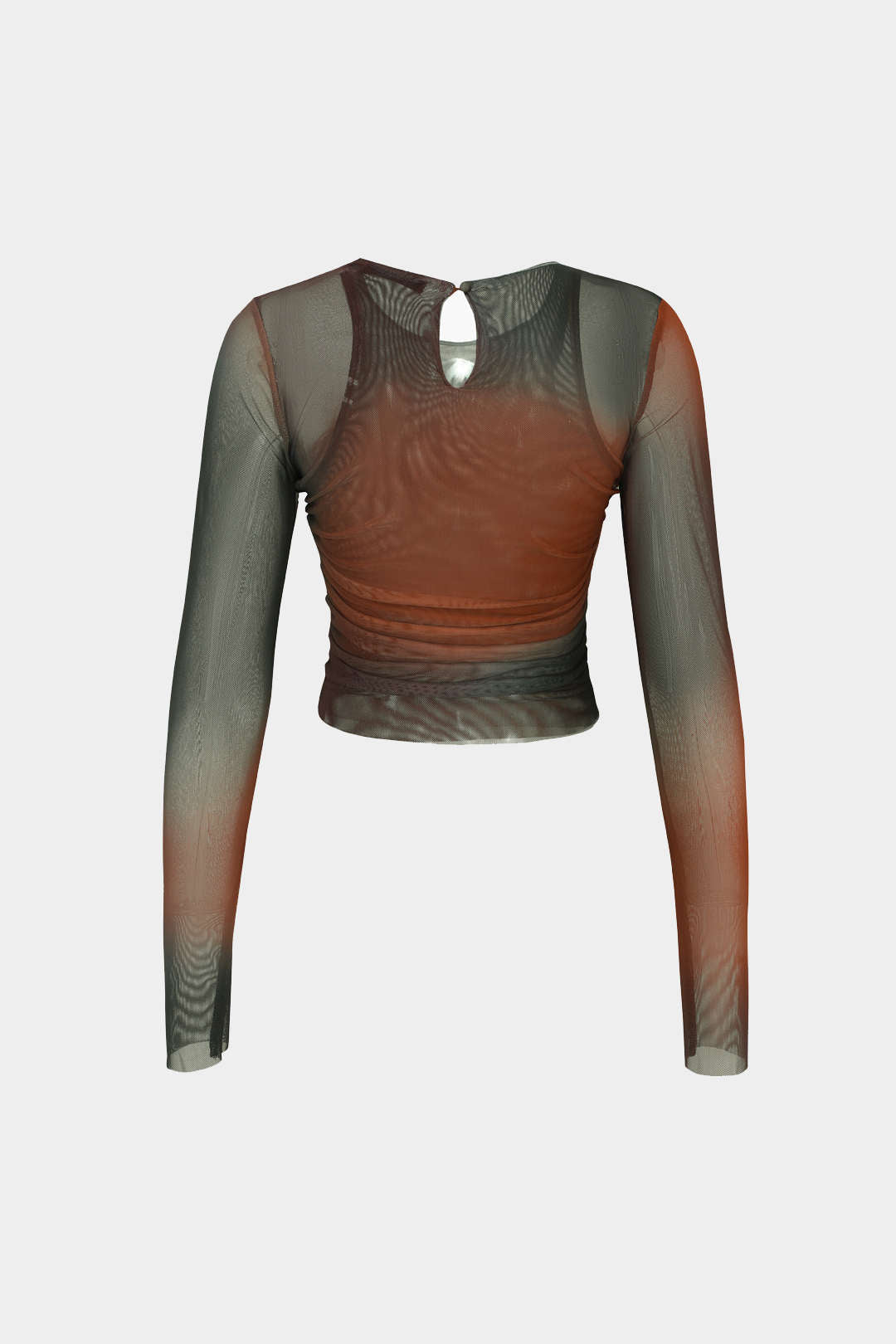 Tie-dye transparante top met lange mouwen