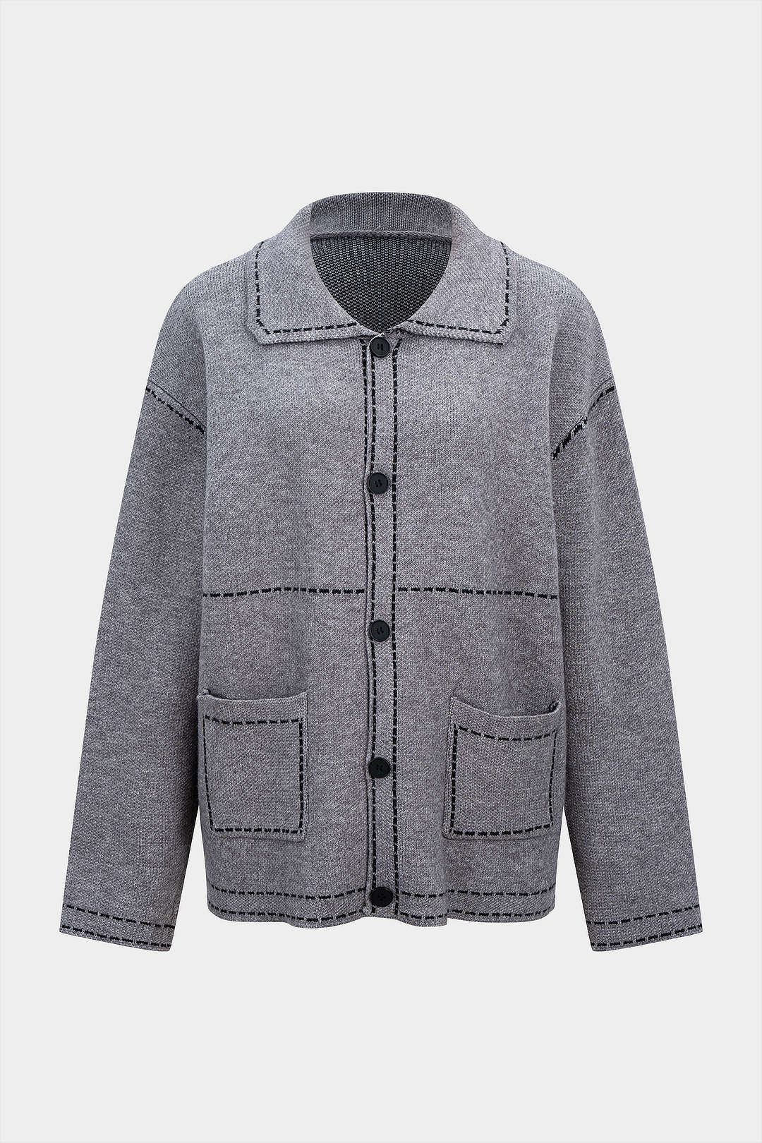 Gebreid vest met revers