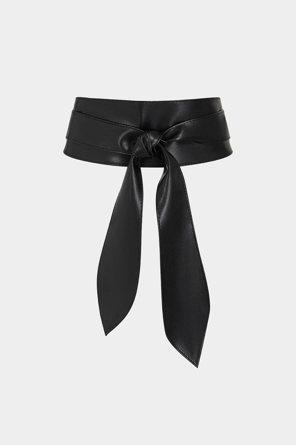 Leren-look korset met knoopdetail