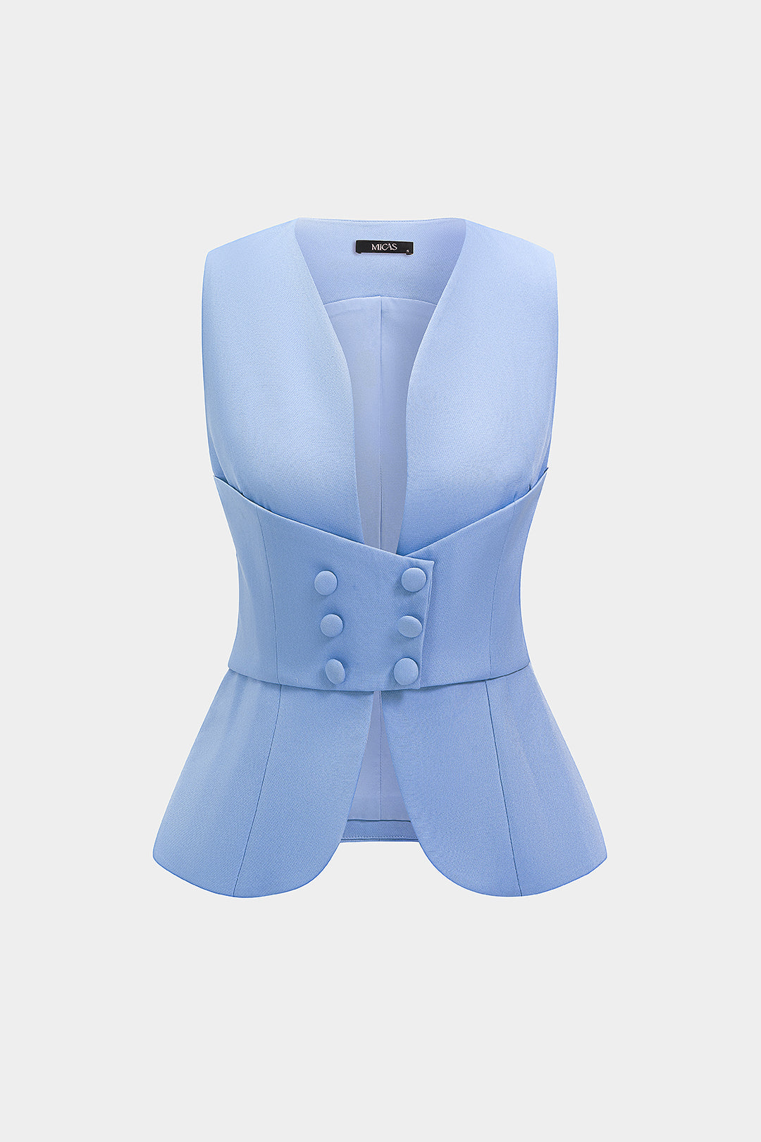 Effen gilet met V-hals en knoopjes