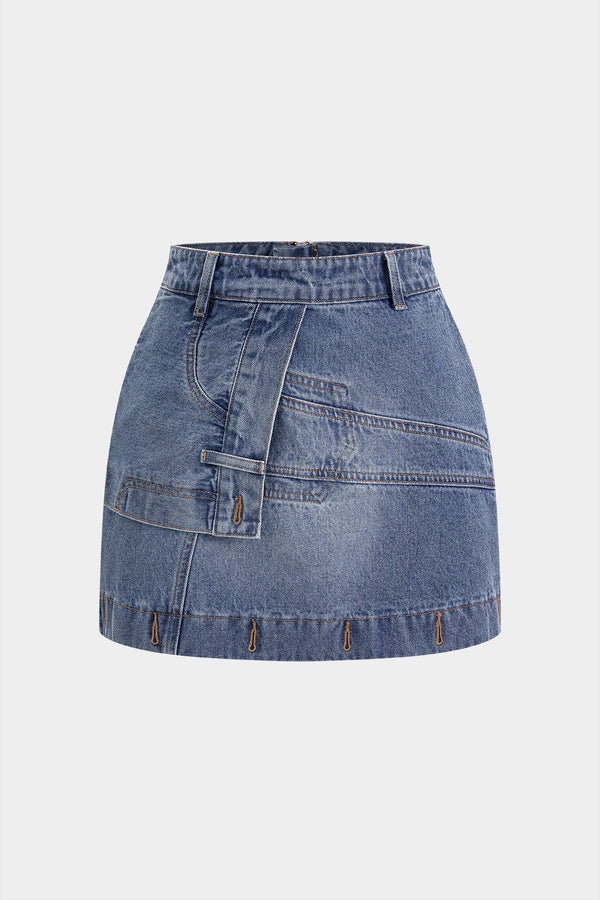 Lara - Denim asymmetrische rok