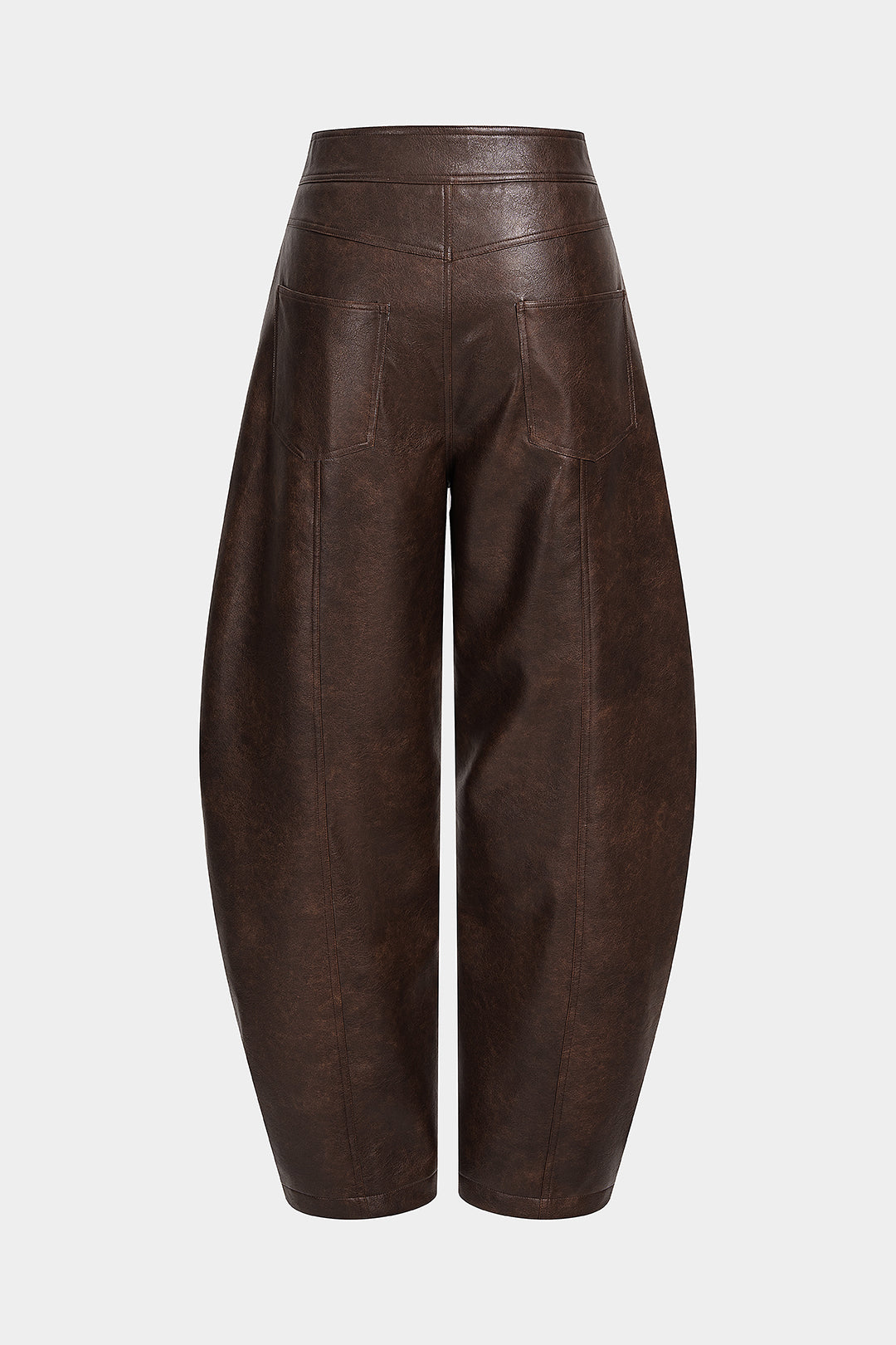 Leren-look broek met zakken