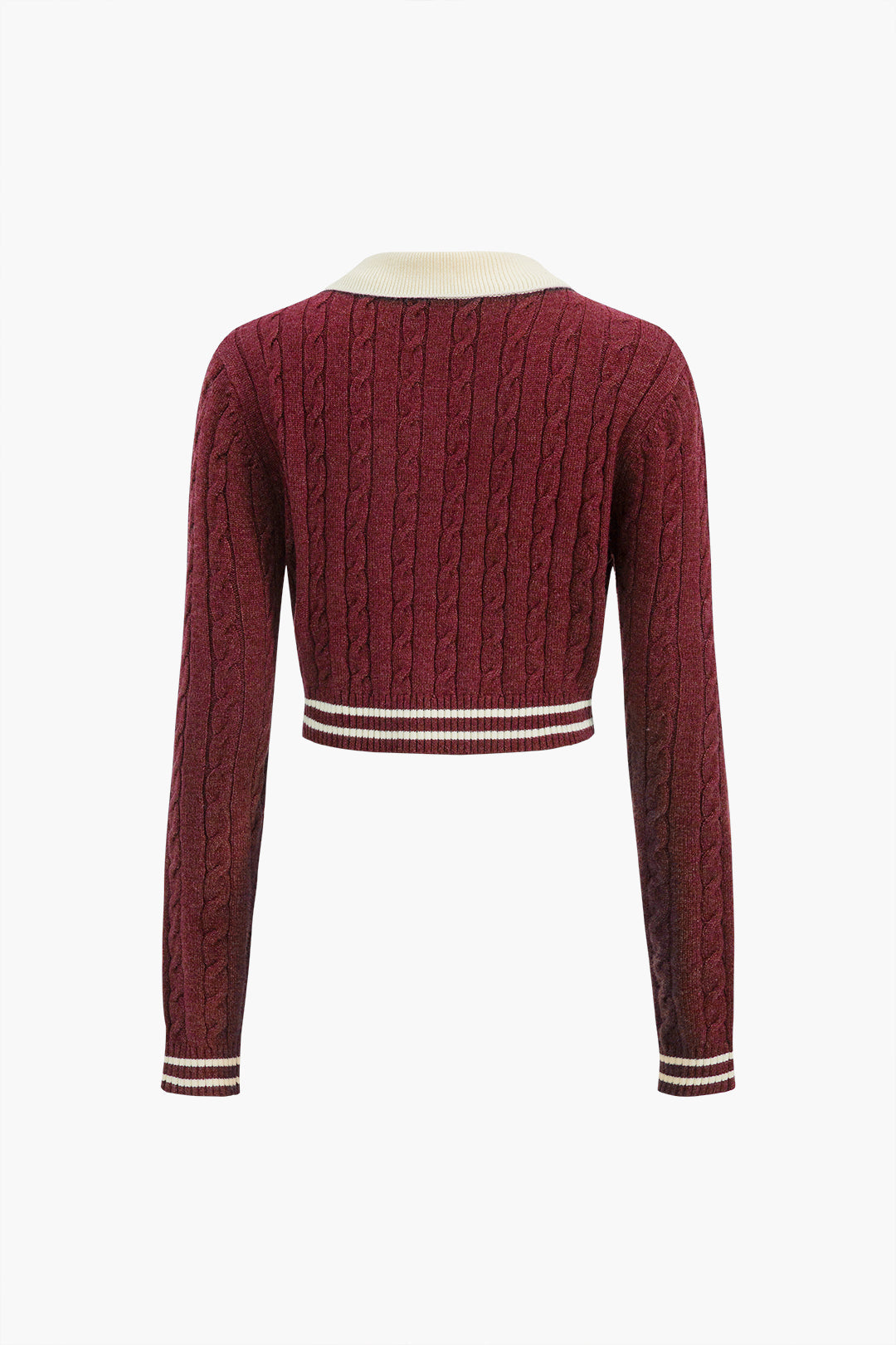 Gebreide colorblock top met knoopjes, zakken en lange mouwen
