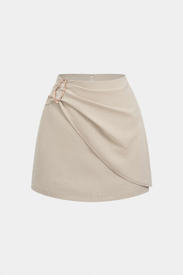Metallic rok met ruches en A-lijn