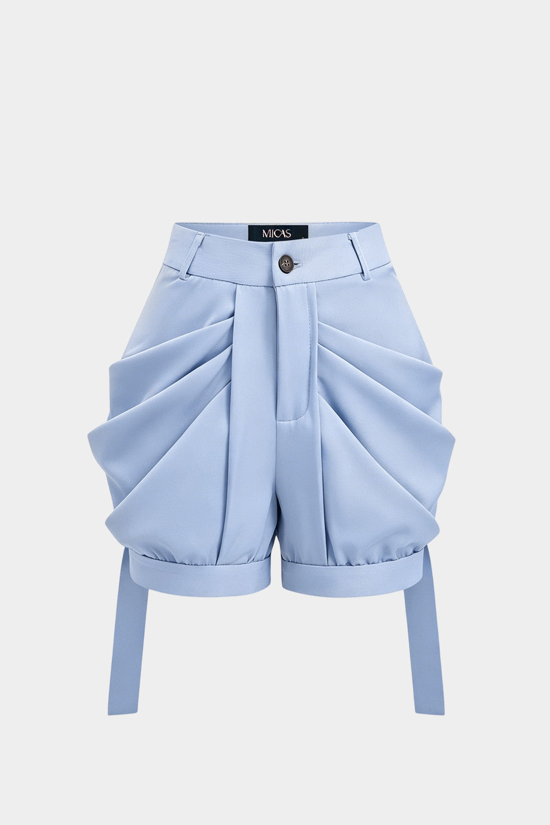 Short met ruches en knoopjes
