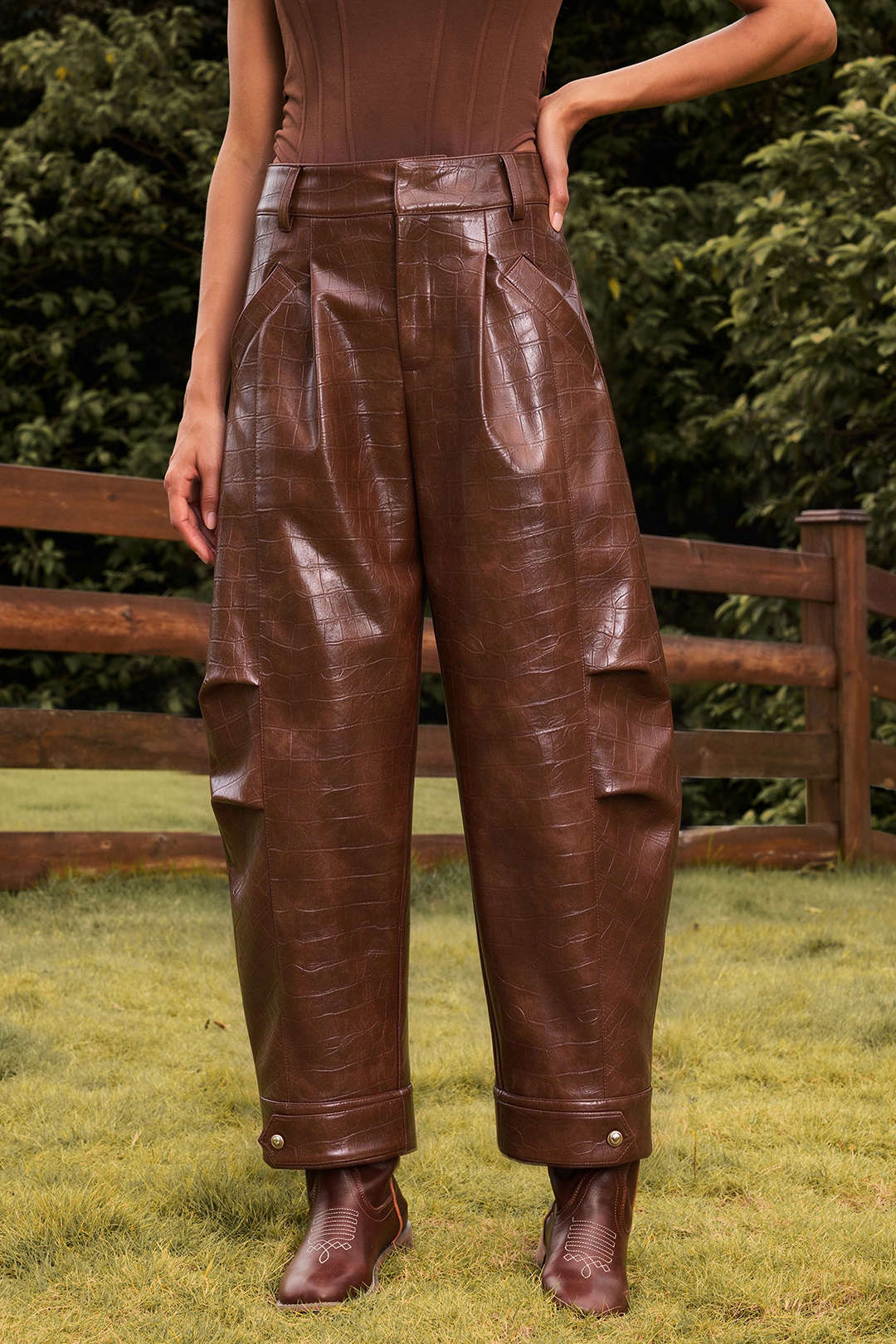 Hanna - Leren-look broek