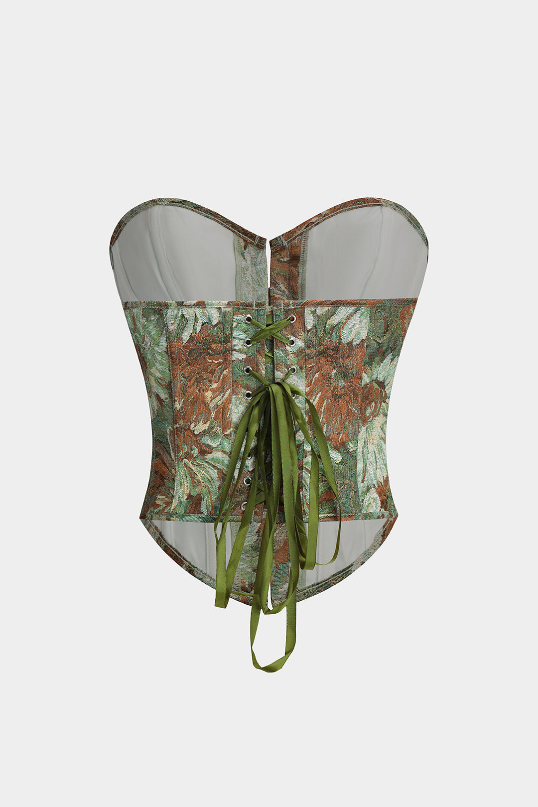 Bloemenprint strapless top met strapless pasvorm